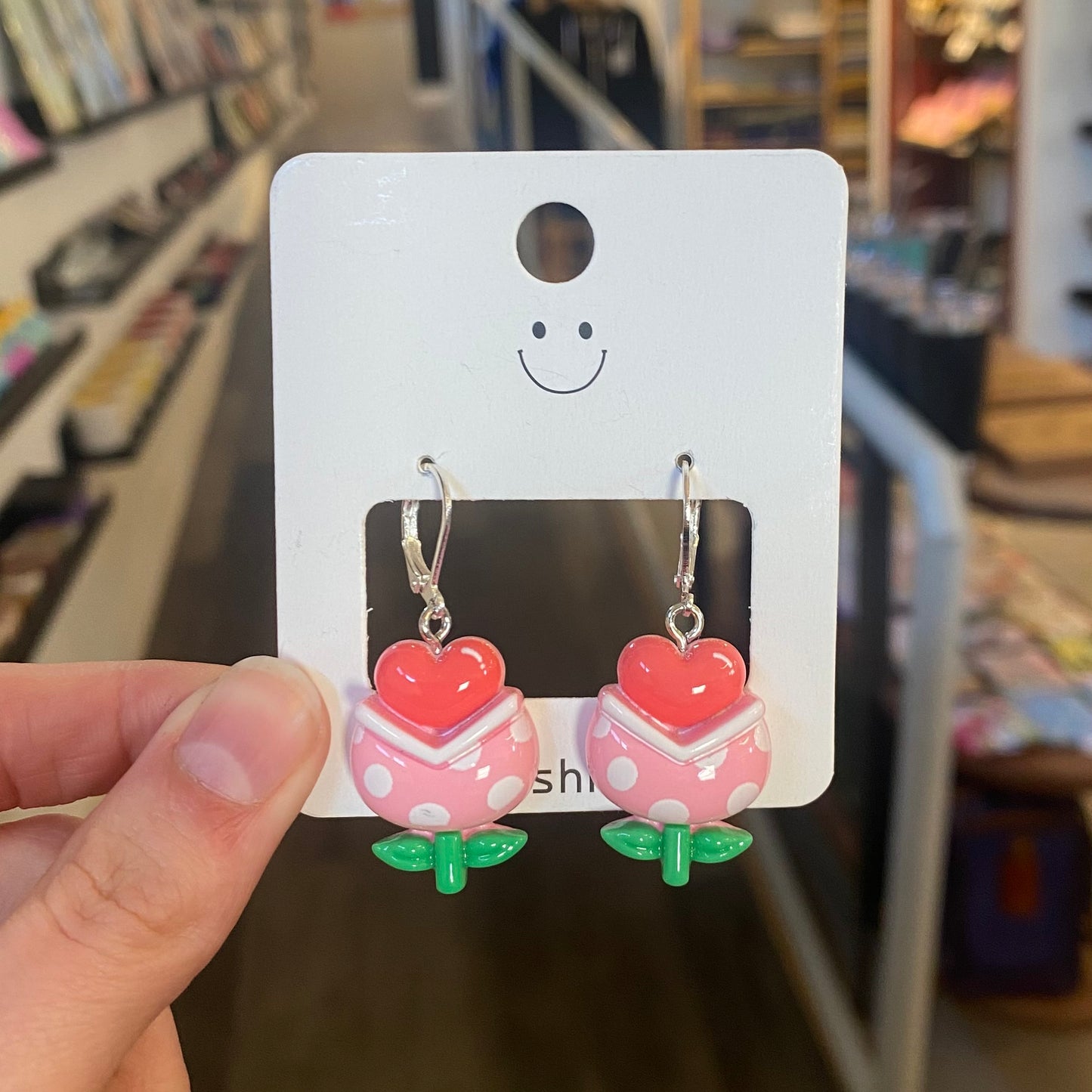 Pink Piranha Plant Earrings