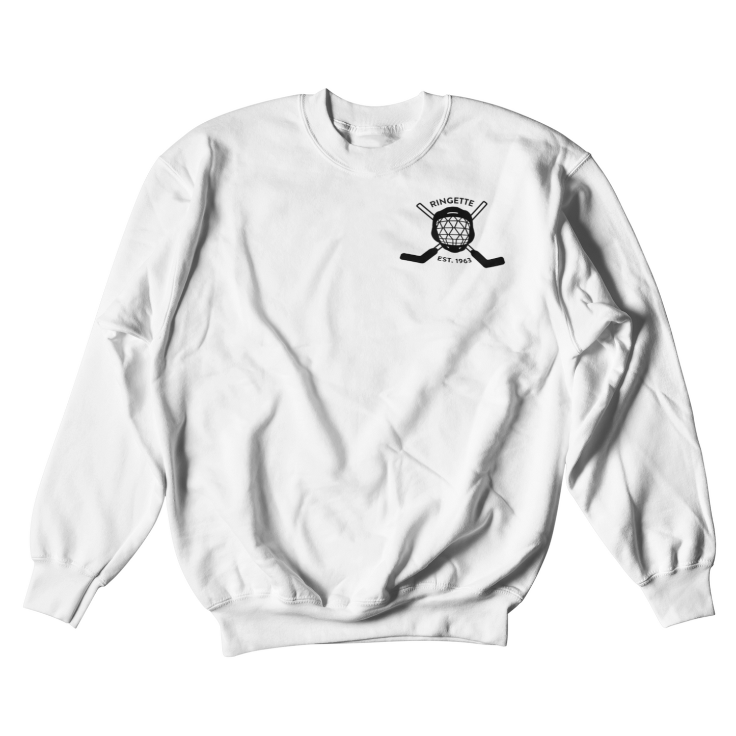 Ringette Goalie Crewneck | Black on White (YOUTH)