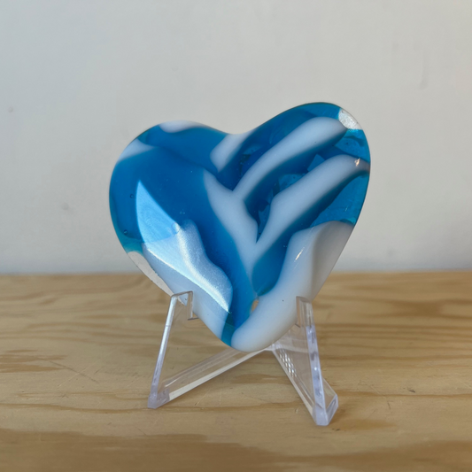 Glass Heart in Stand