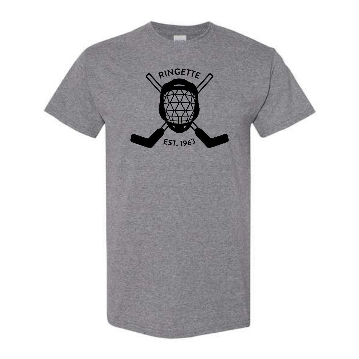 Ringette Goalie Tee | Black on Athletic Grey (ADULT)