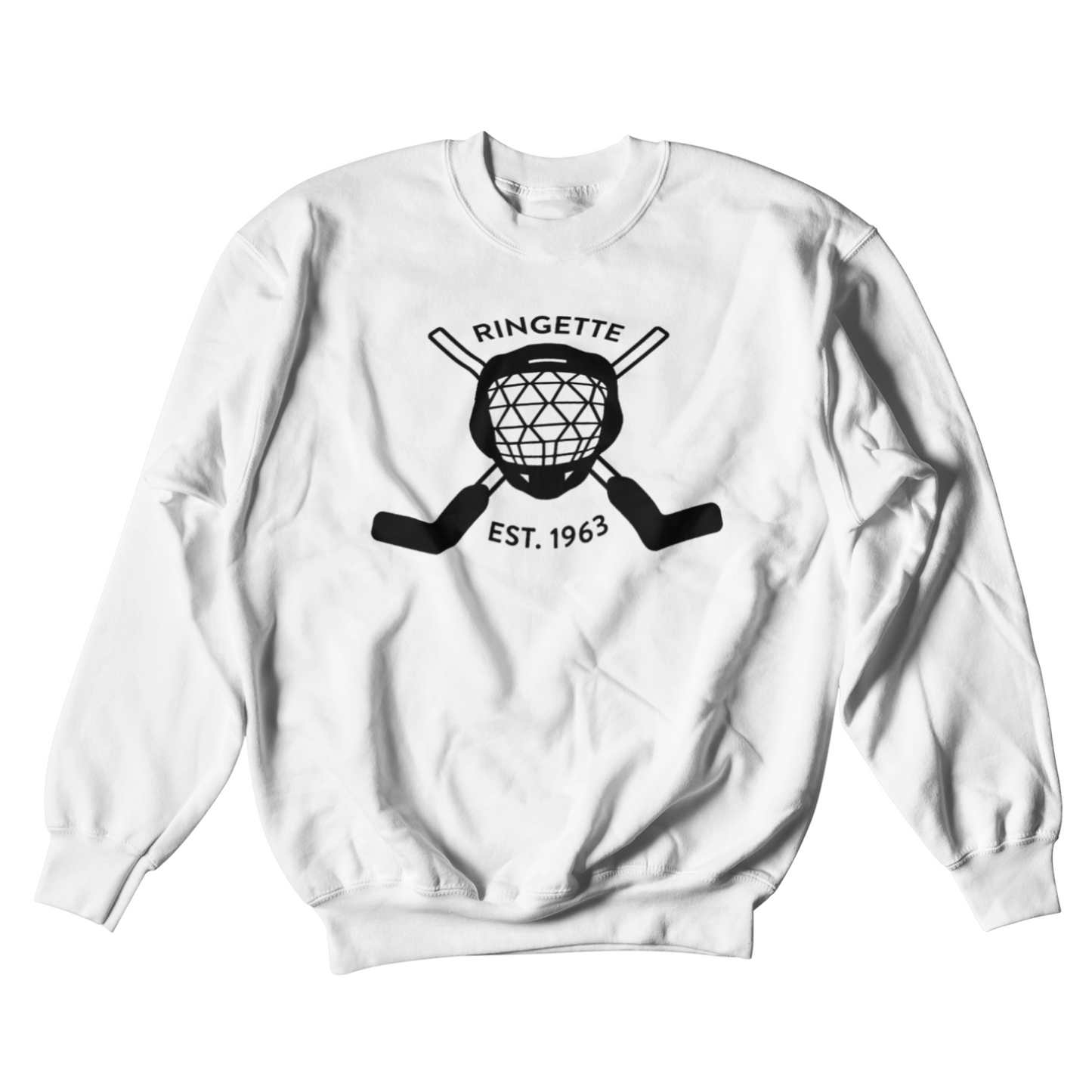 Ringette Goalie Crewneck | Black on White (YOUTH)