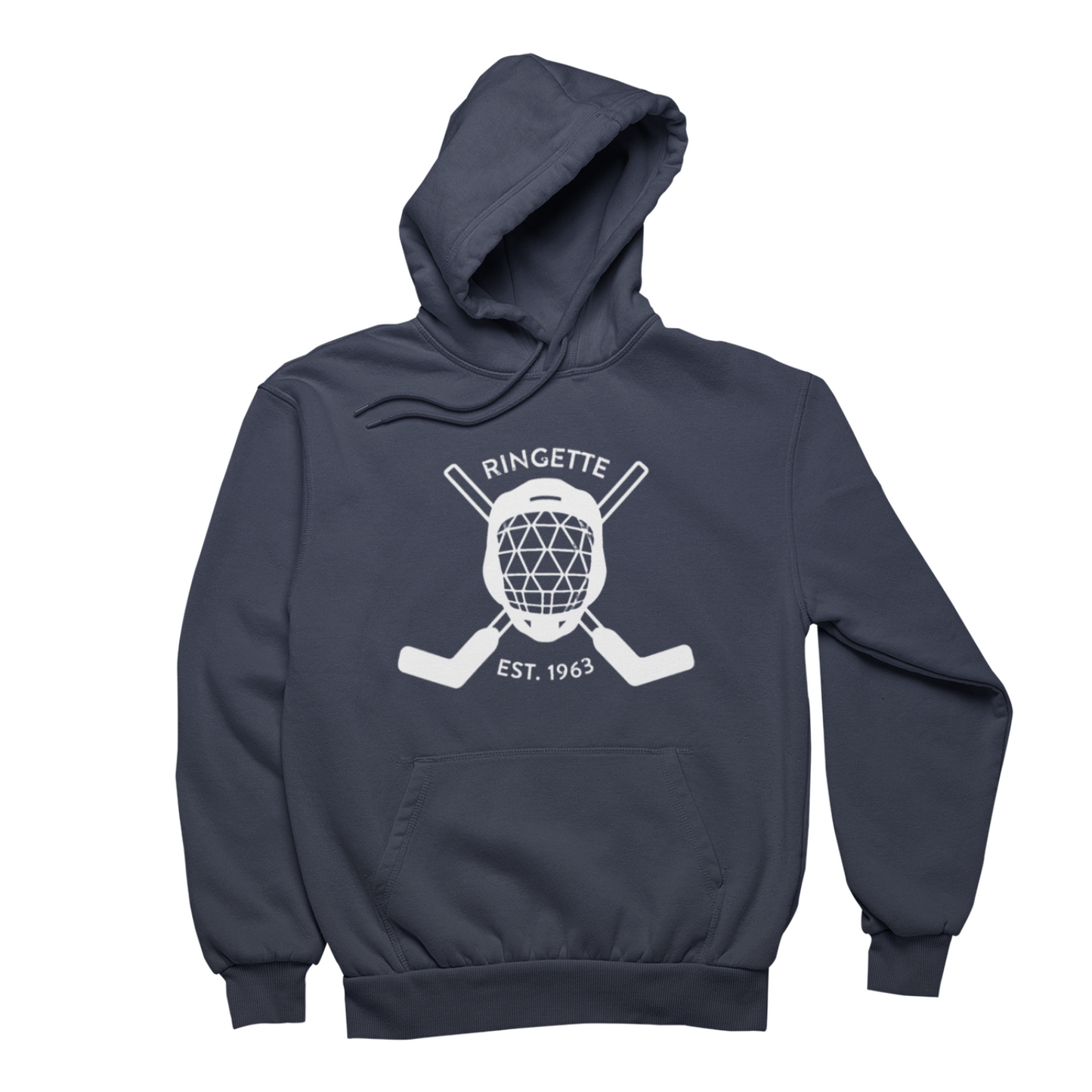 Ringette Goalie Hoodie | White on Navy (YOUTH)