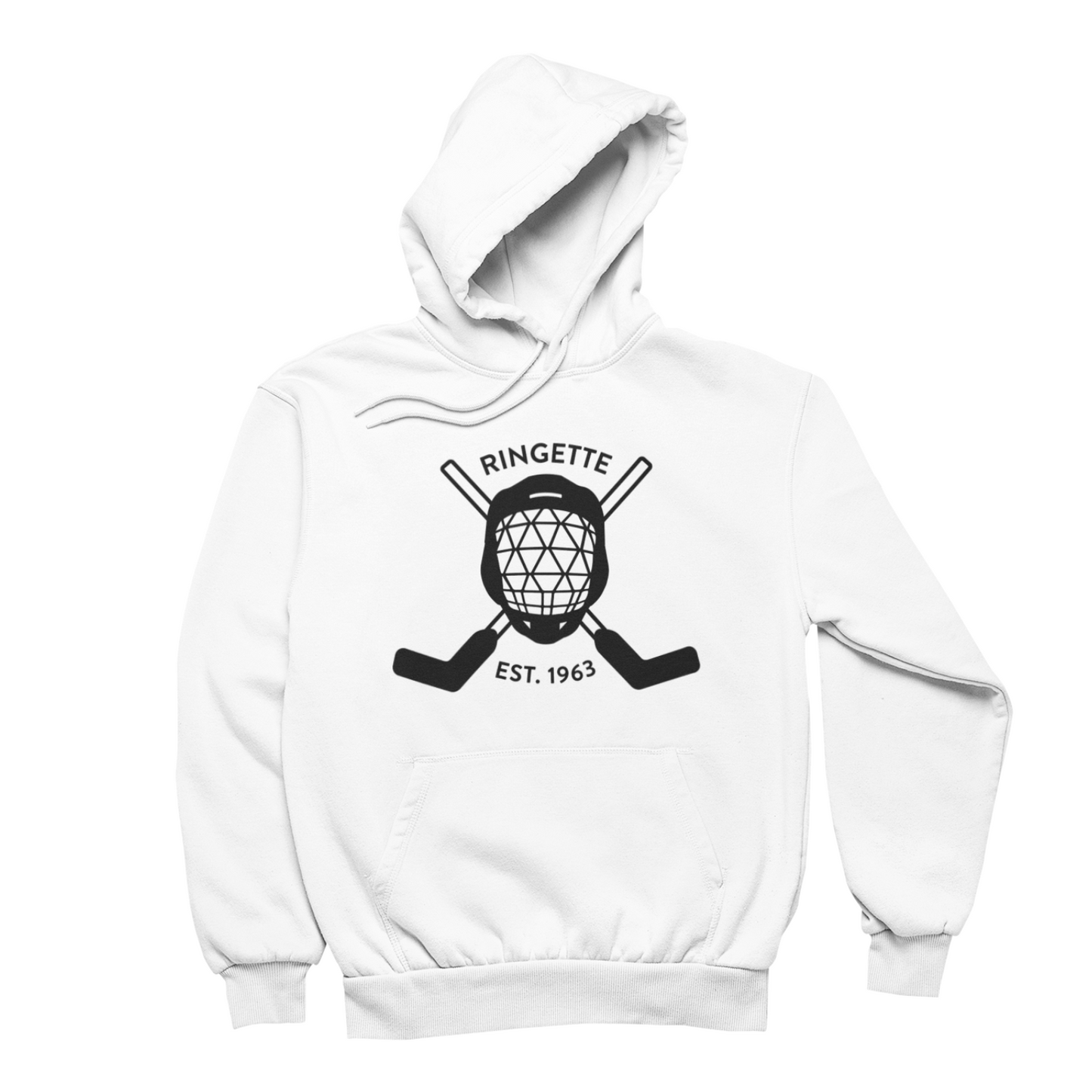 Ringette Goalie Hoodie | Black on White (YOUTH)