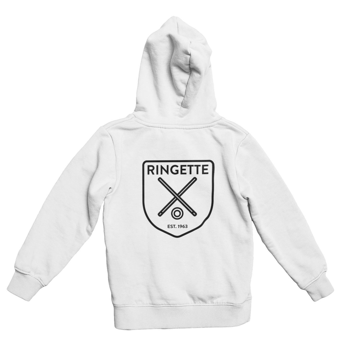 Ringette Crest Hoodie | Black on White (ADULT)