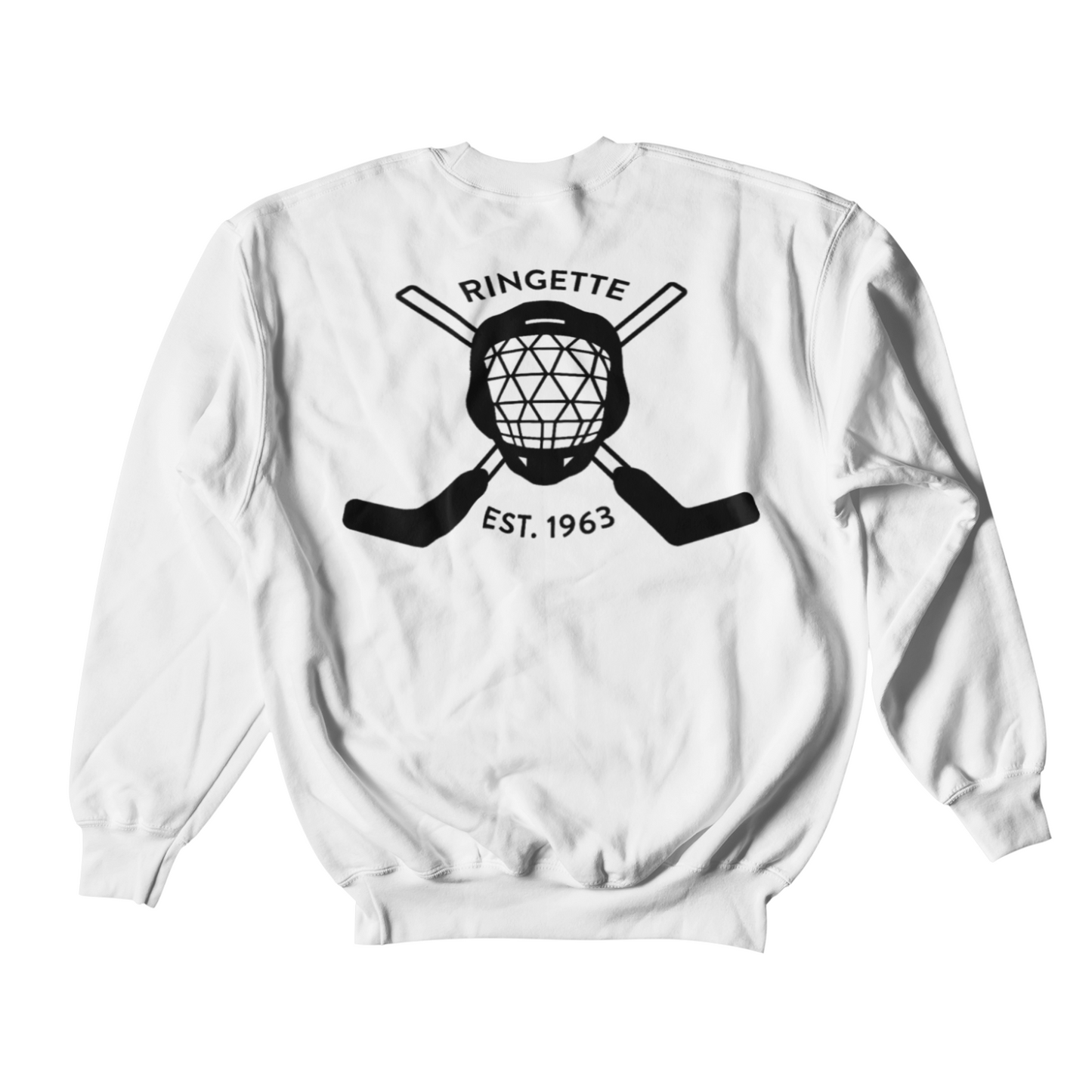 Ringette Goalie Crewneck | Black on White (YOUTH)
