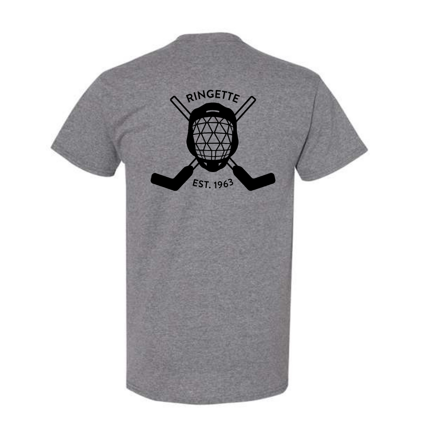 Ringette Goalie Tee | Black on Athletic Grey (ADULT)