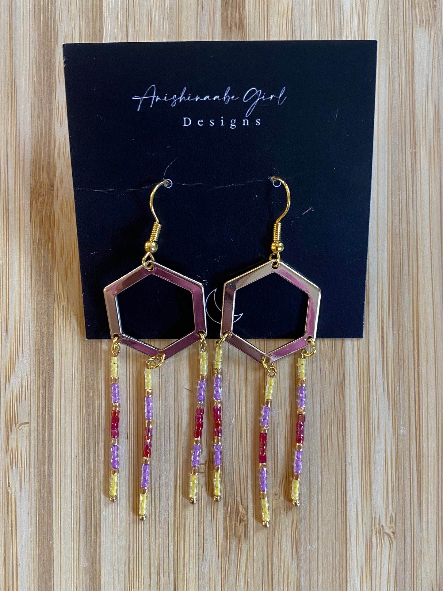 Hexagon Seed Bead Earrings