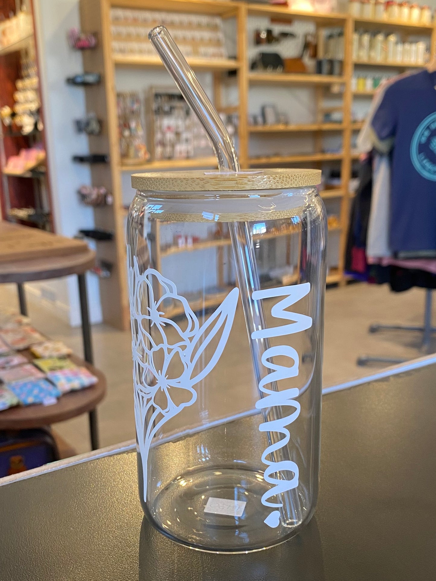 Mama Flowers Glass Tumbler