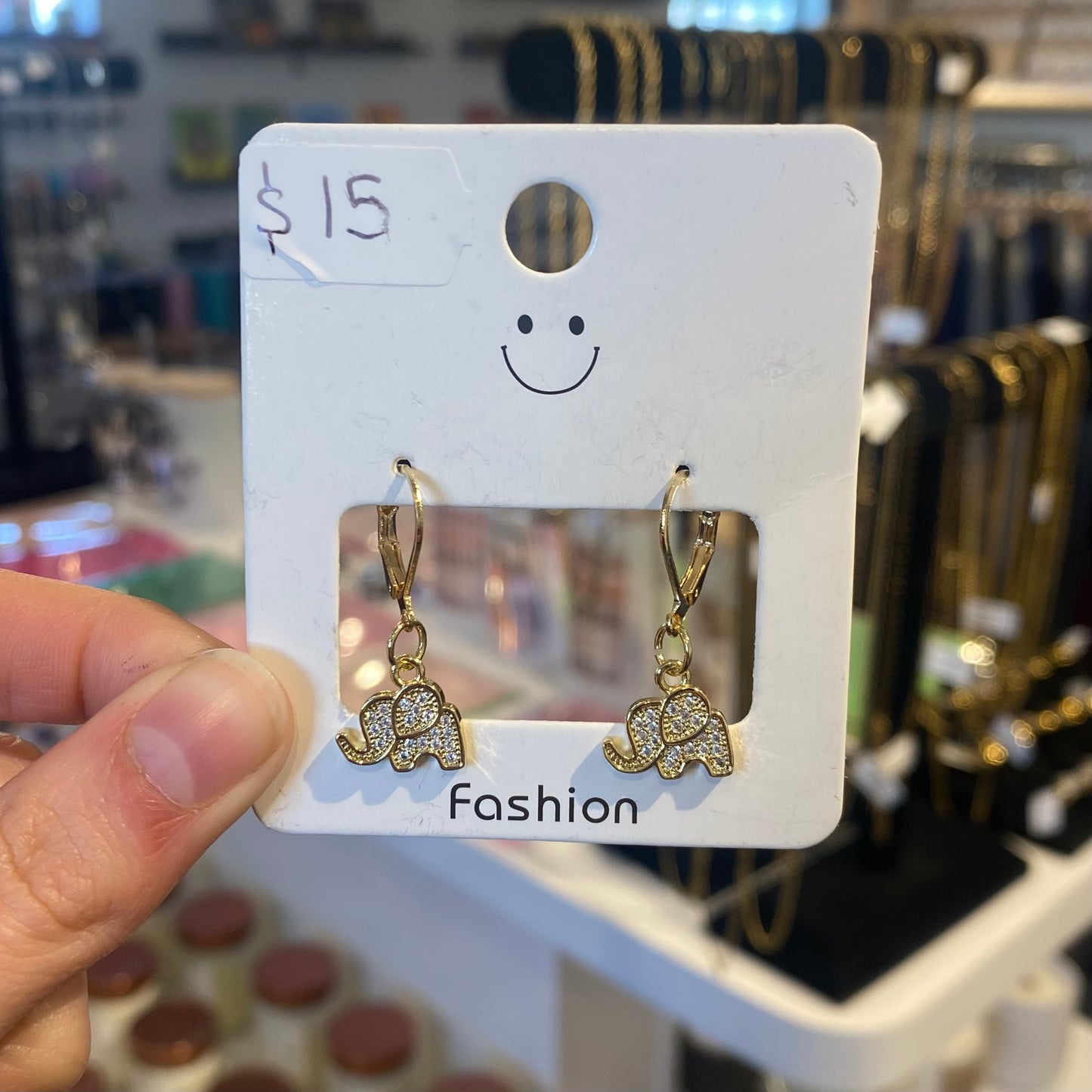 Golden Elephant Earrings