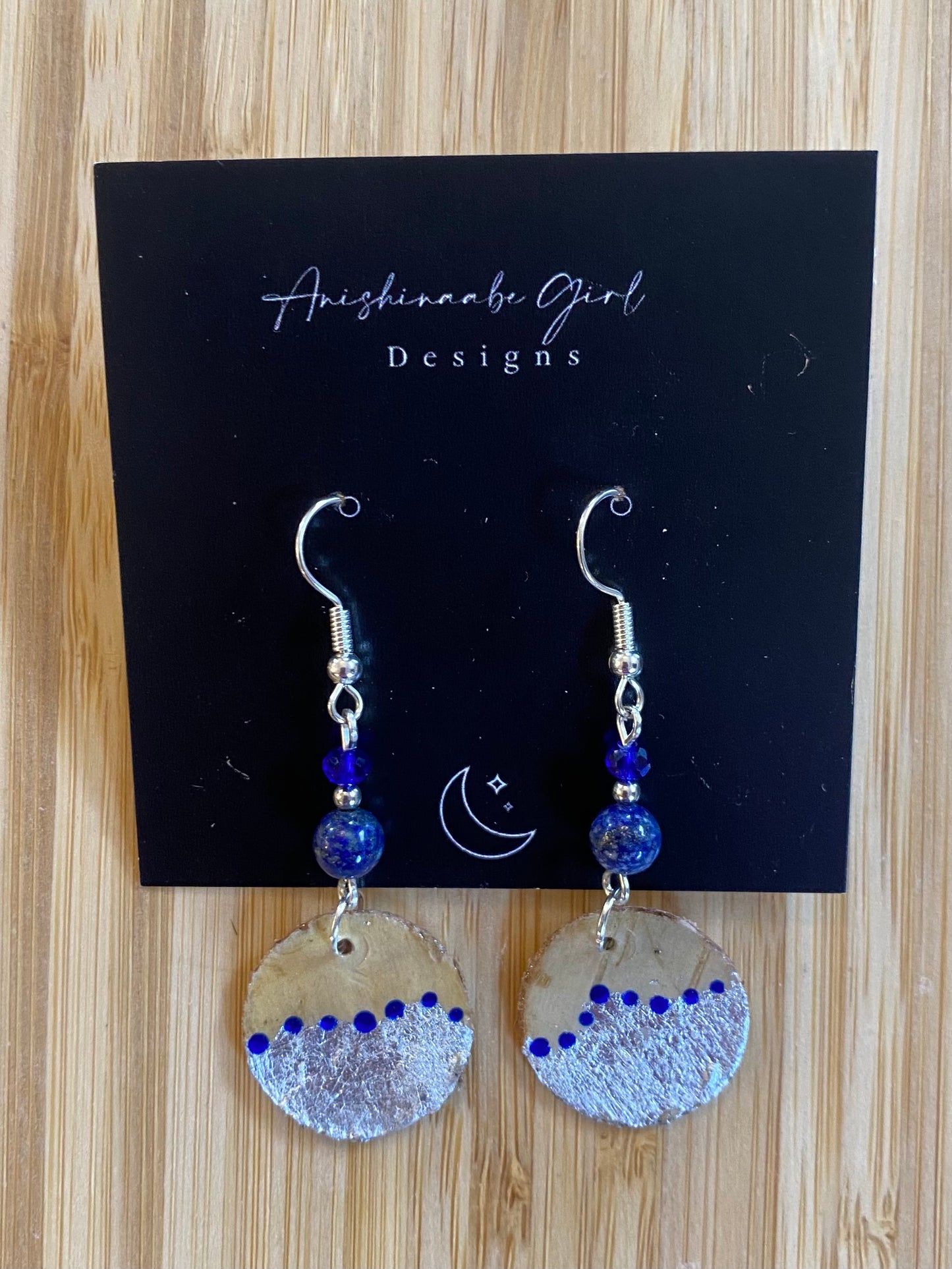 Blue Birch Bark Earrings