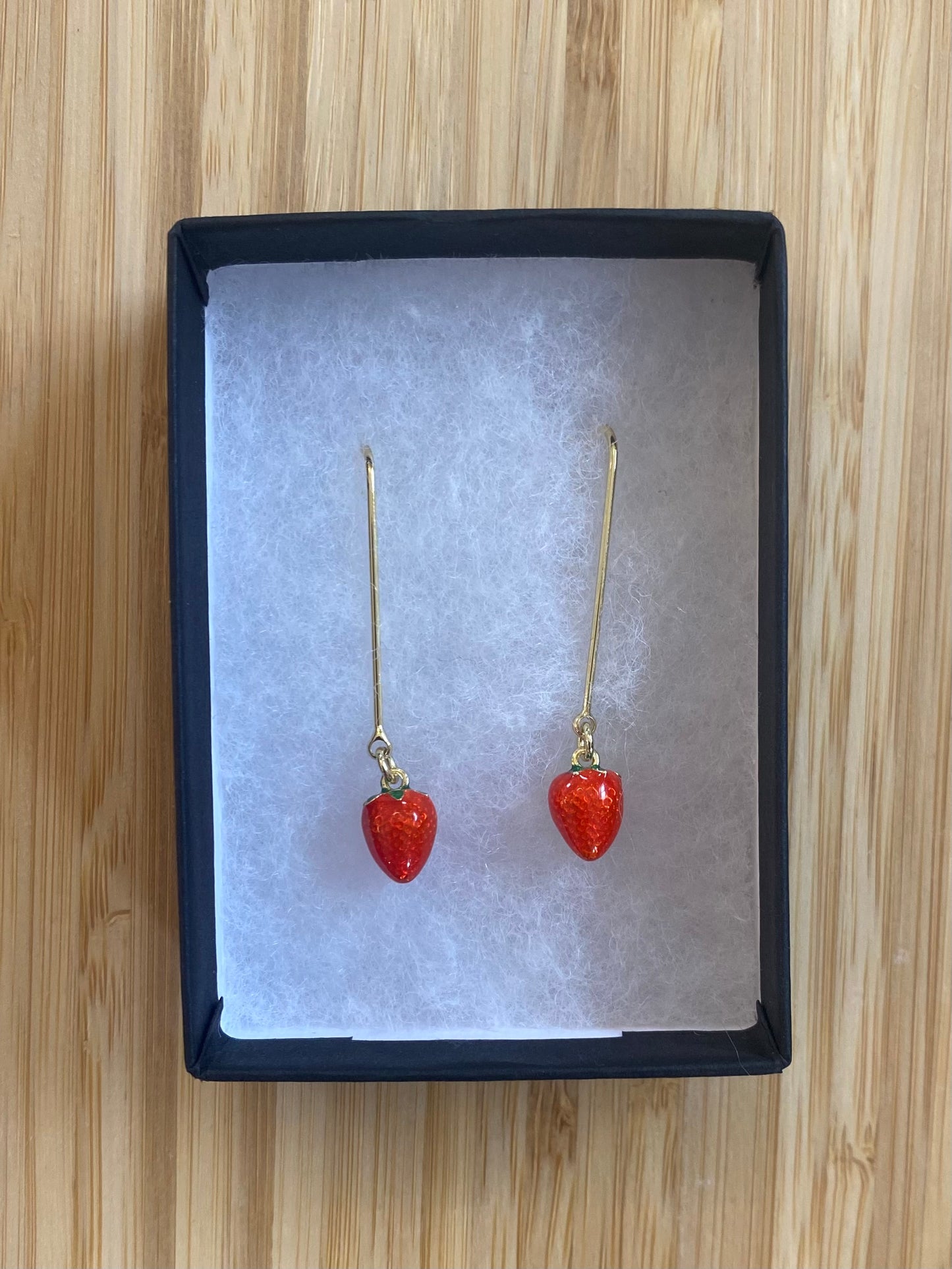 Red Strawberry Charm Earrings