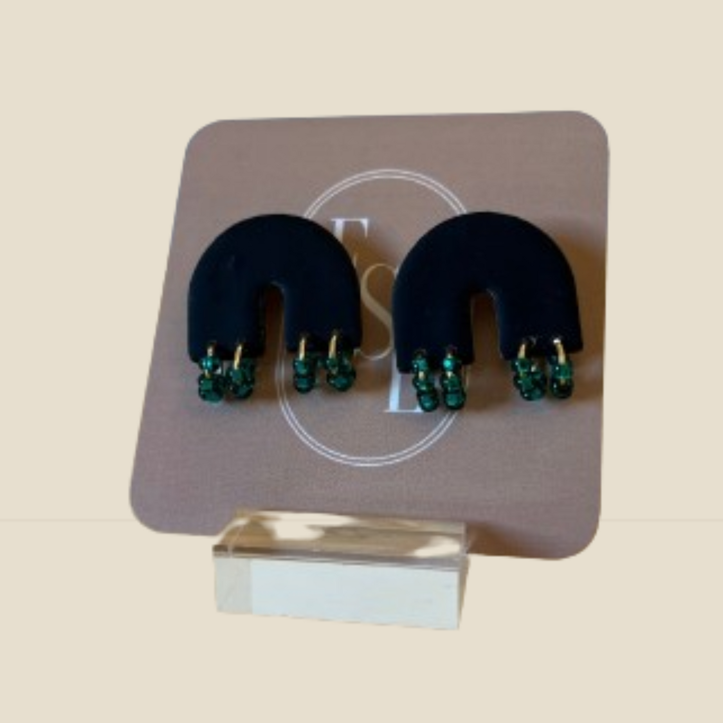 Fun Arches Earrings | Black & Green