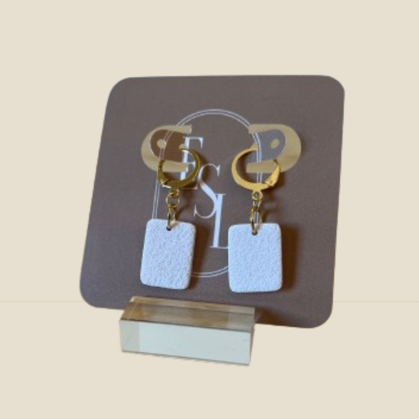 Mini Dangles Earrings | White