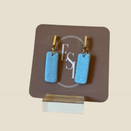 Rectangle Dangles Earrings | Baby Blue