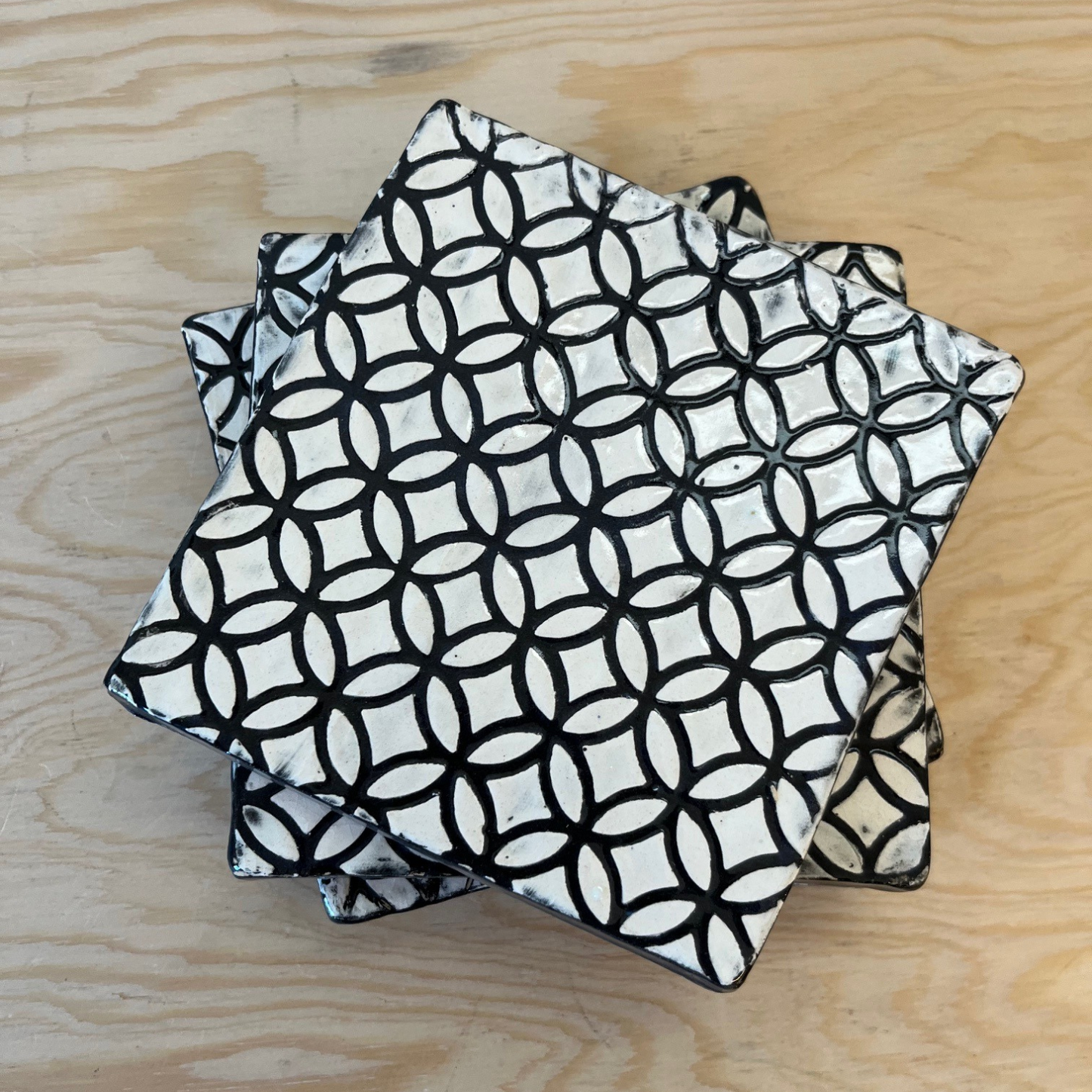 Geometric Ceramic Coasters | Set of Four
