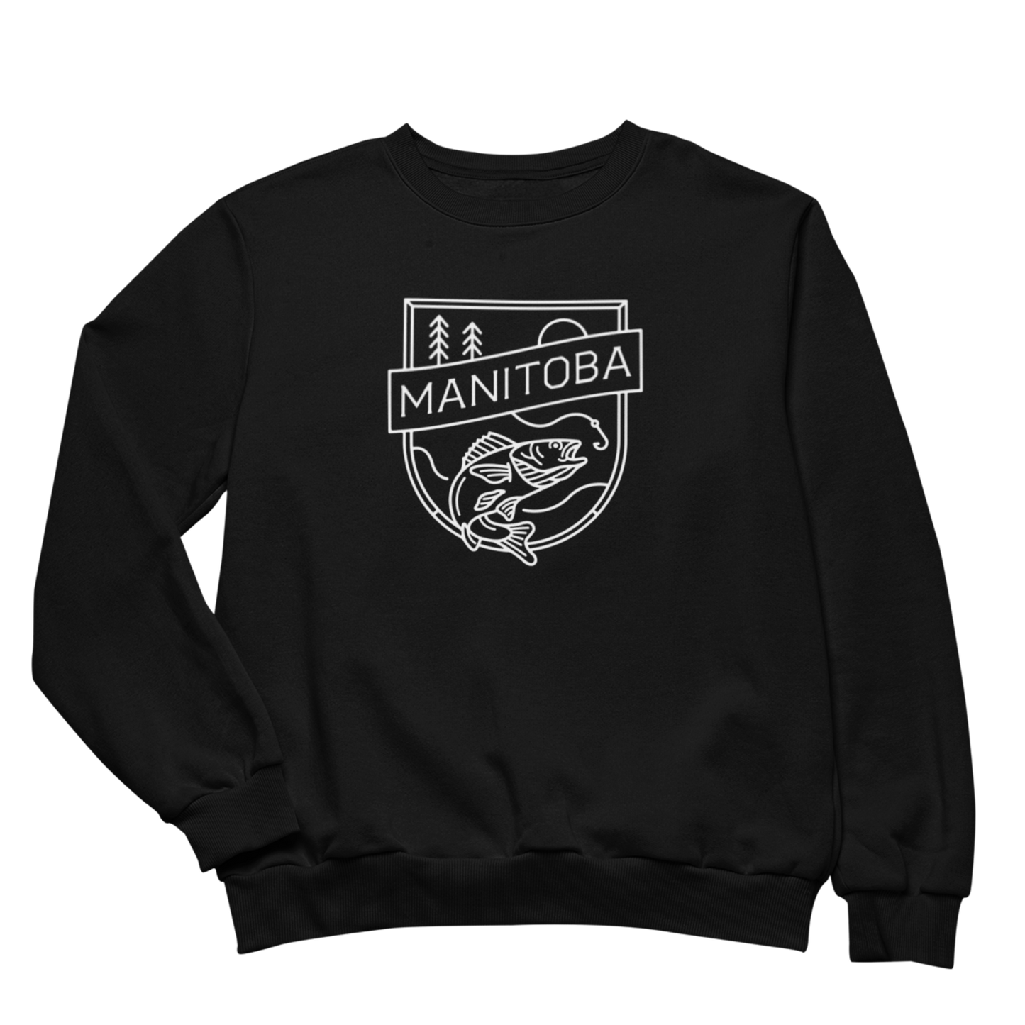 MB Angler Crewneck | White on Black