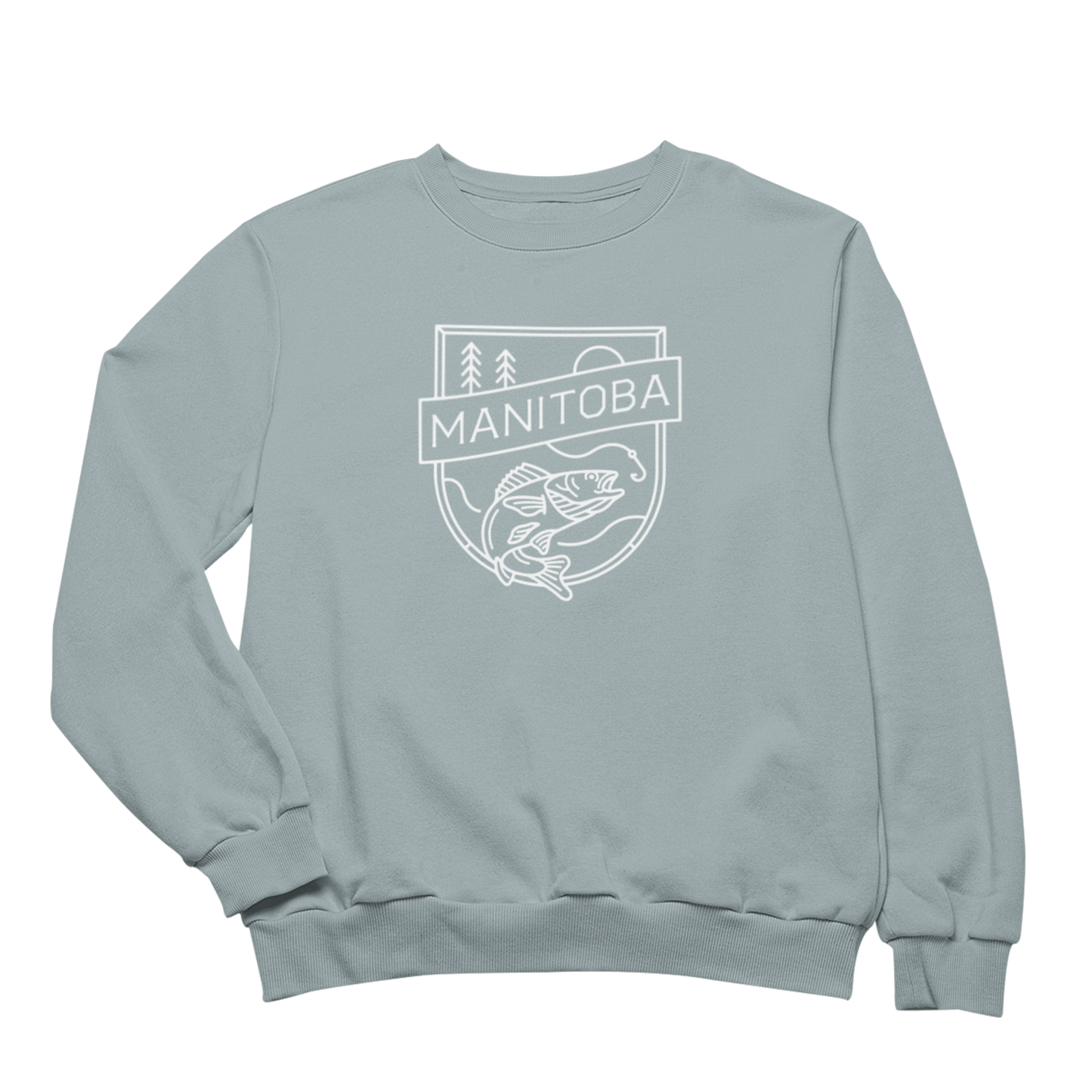 MB Angler Crewneck | White on Sage