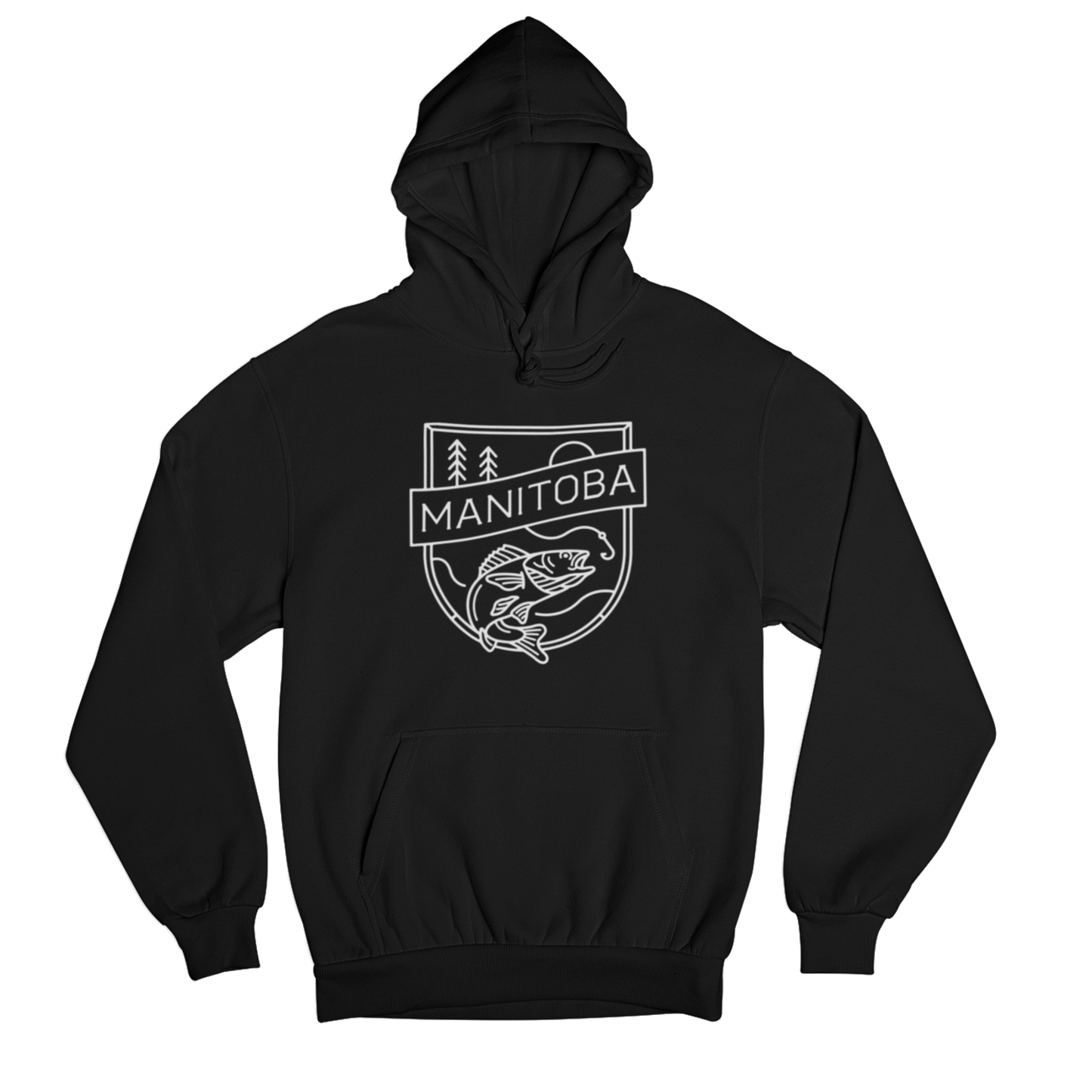 MB Angler Hoodie | White on Black