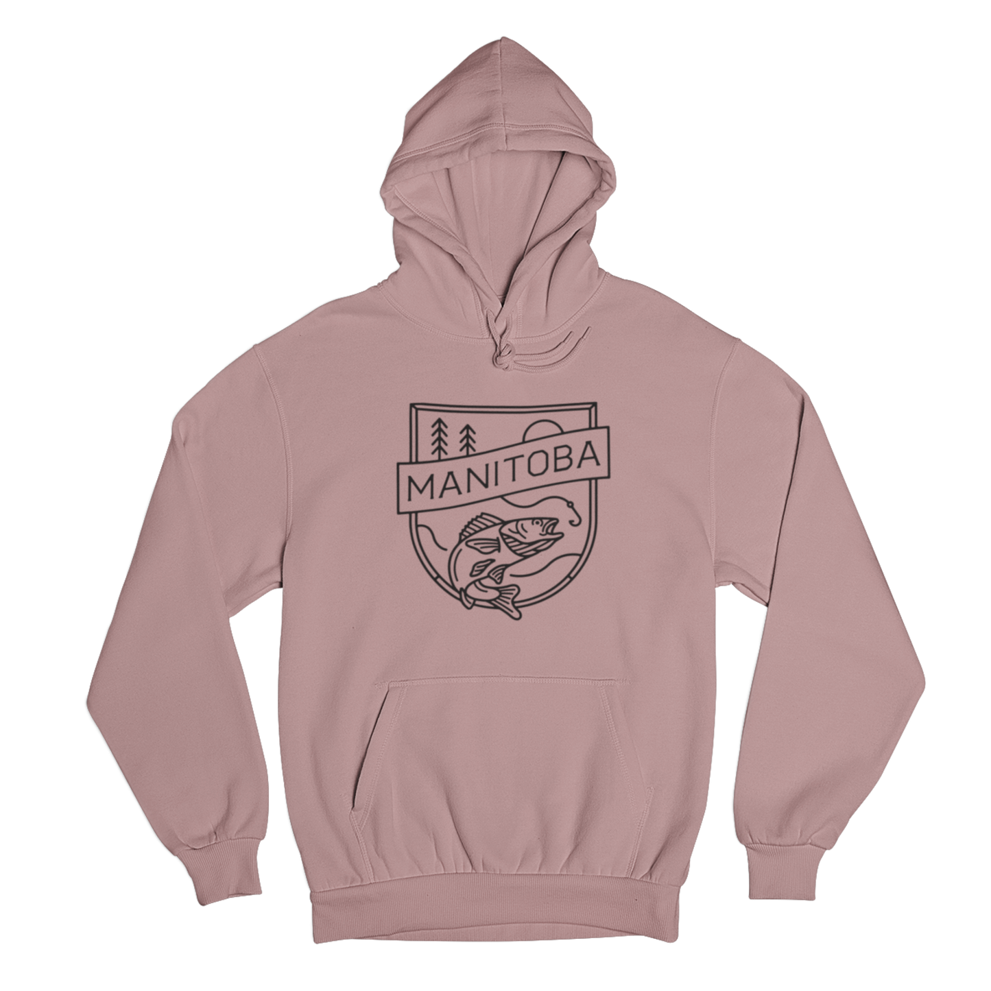 MB Angler Hoodie | Black on Mauve