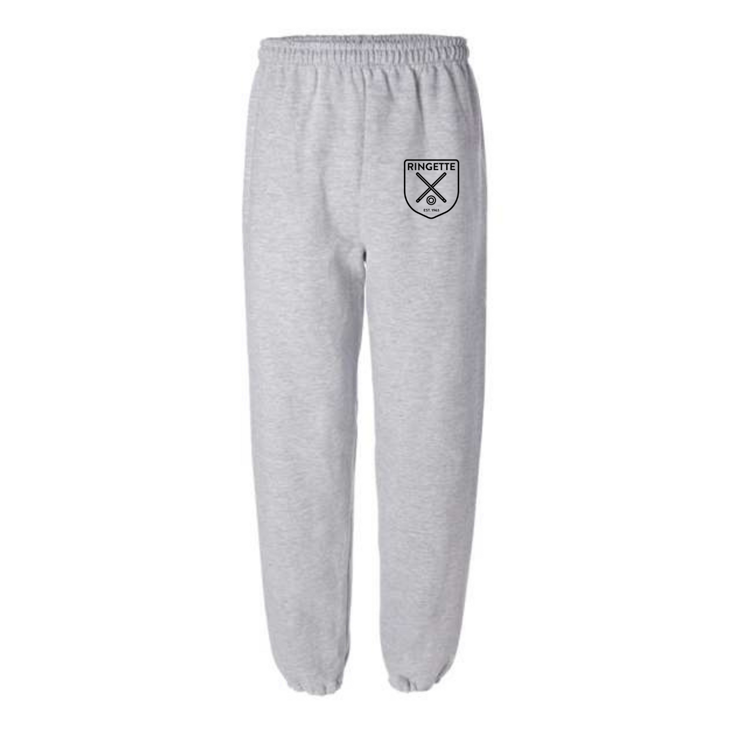 Ringette Crest Sweatpants | Black on Athletic (ADULT)