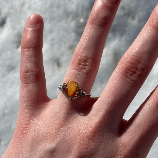 Orange Quartzite Chip Ring