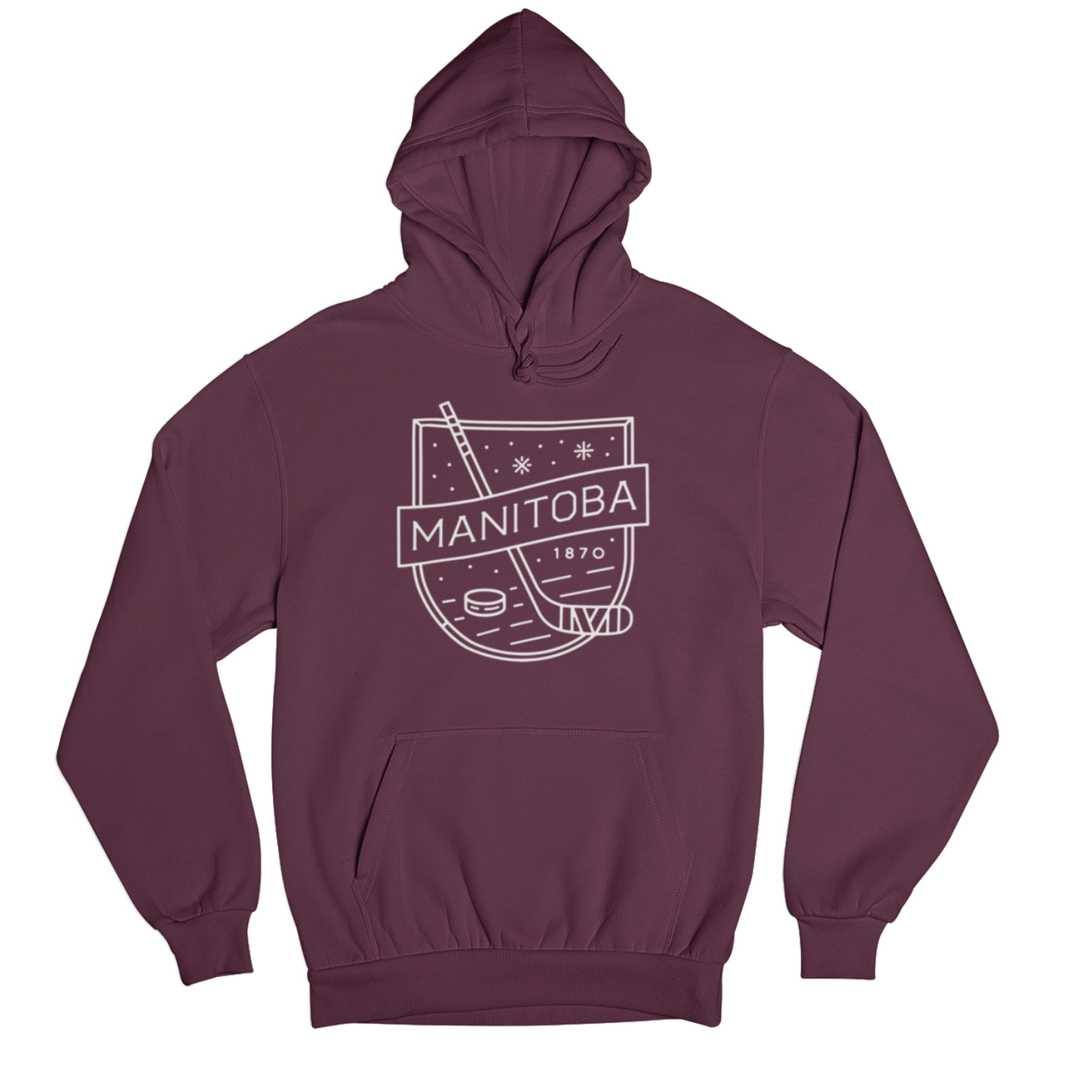 MB Hockey Hoodie | White on Maroon