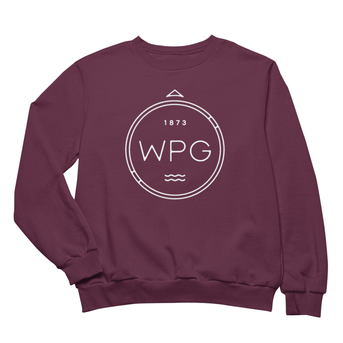 WPG Compass Crewneck | White on Maroon