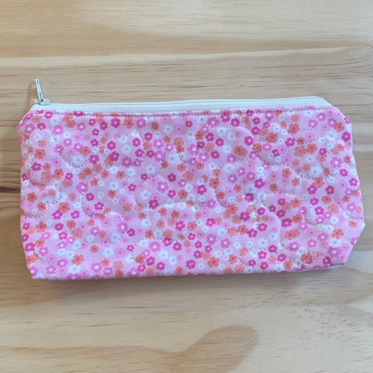 Pink Floral Pencil Case
