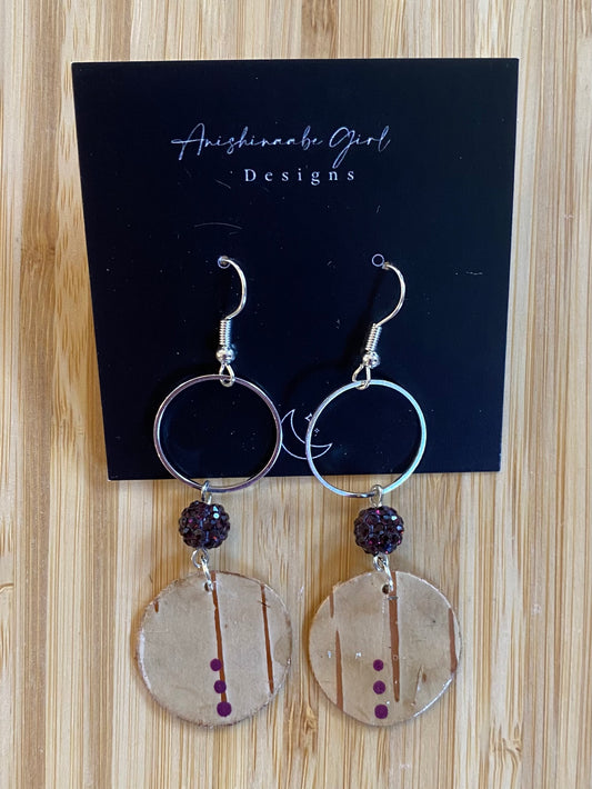 Purple Birch Bark Earrings