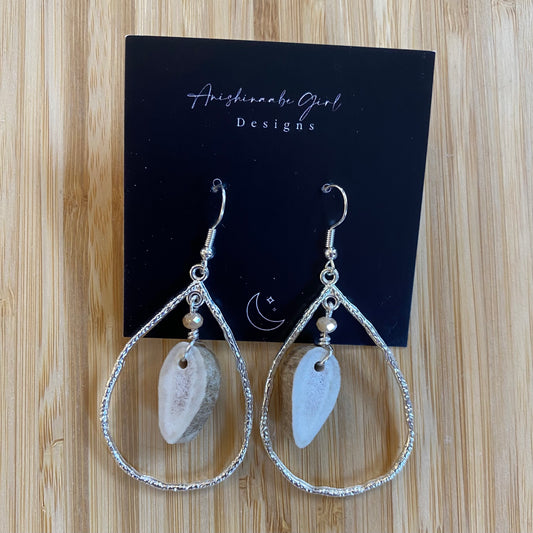 Teardrop Caribou Antler Earrings