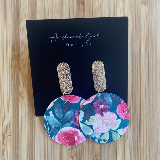 Floral Leather Earrings