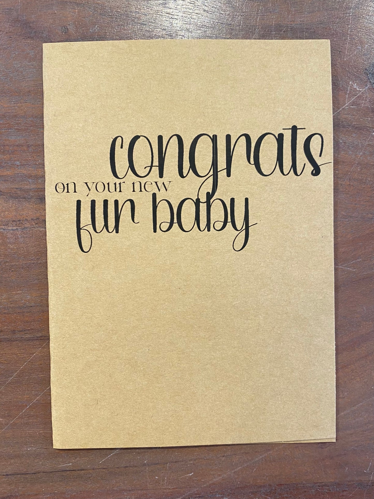 “Congrats on Your New Fur Baby” Card