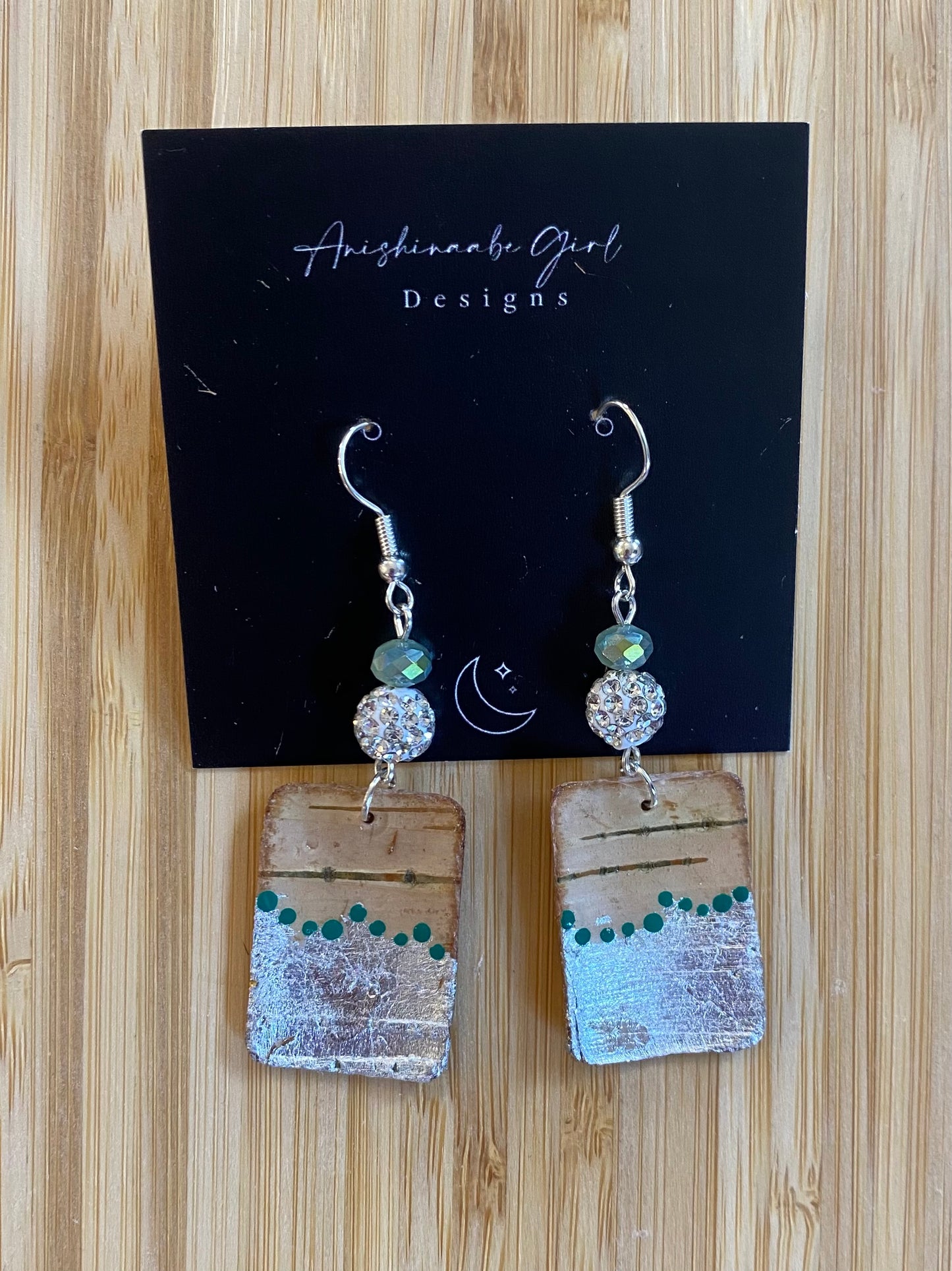 Rectangular Birch Bark Earrings