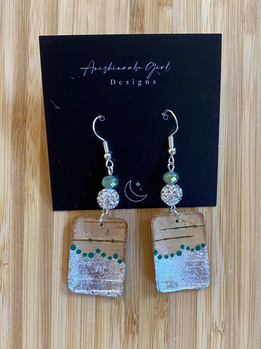 Rectangular Birch Bark Earrings