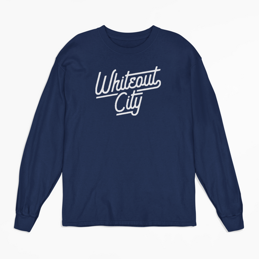 Whiteout City Script Long-sleeved Tee