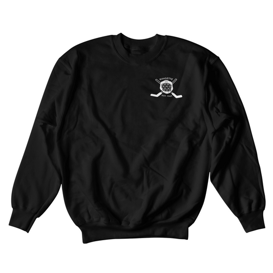 Ringette Goalie Crewneck | White on Black (ADULT)