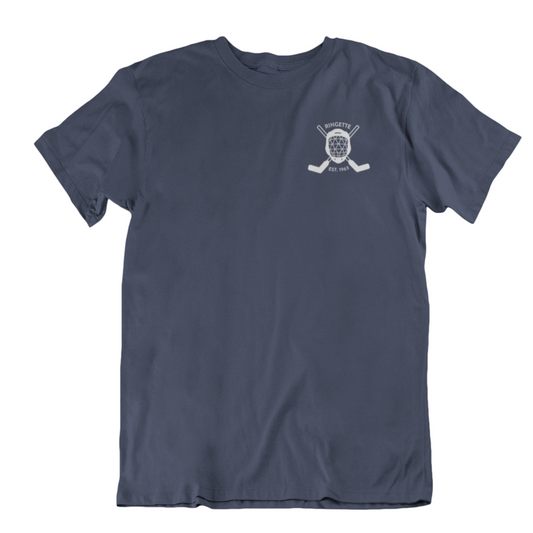 Ringette Goalie Tee | White on Navy (ADULT)