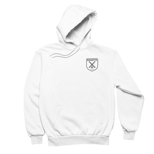 Ringette Crest Hoodie | Black on White (ADULT)