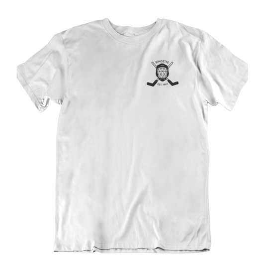 Ringette Goalie Tee | Black on White (ADULT)