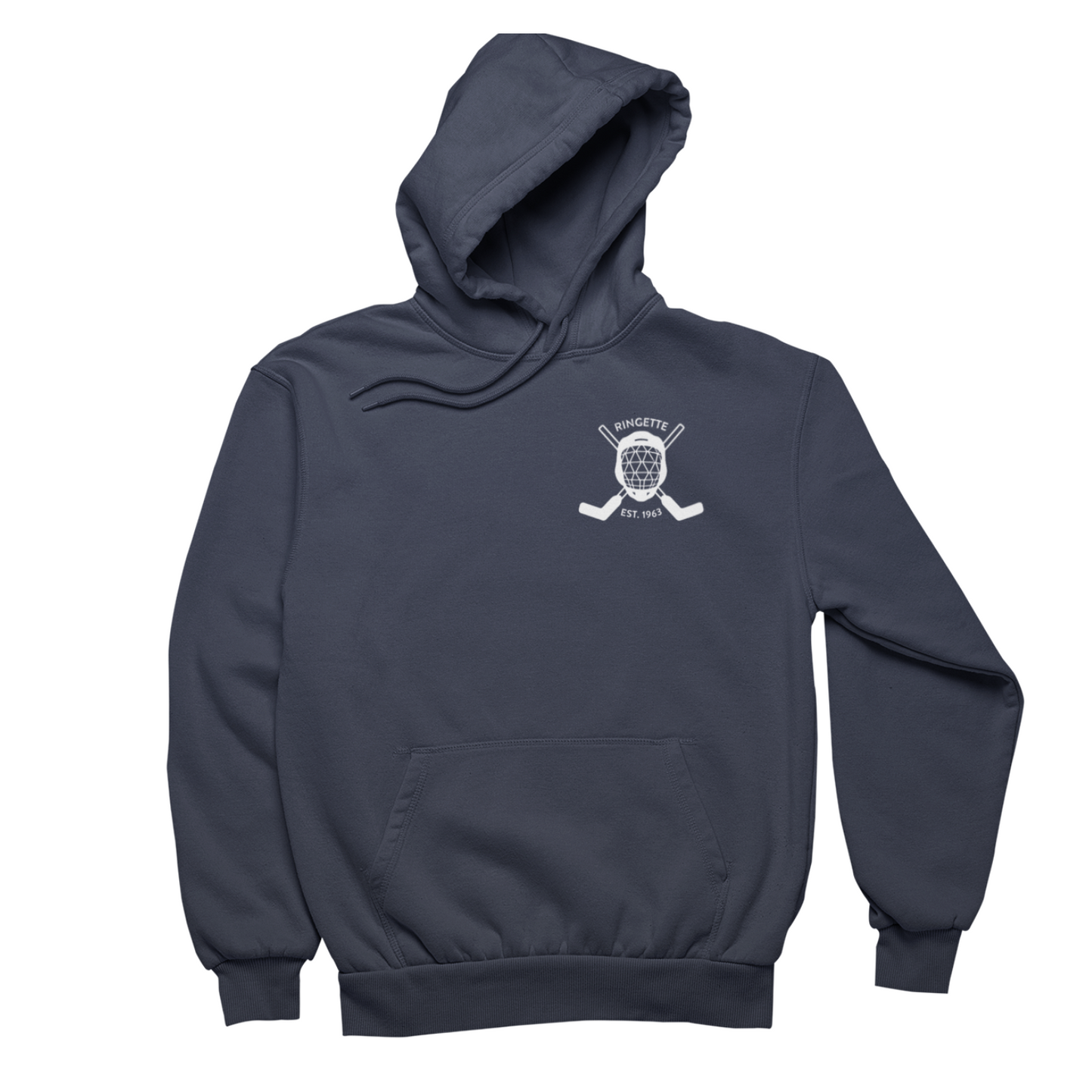 Ringette Goalie Hoodie | White on Navy (YOUTH)