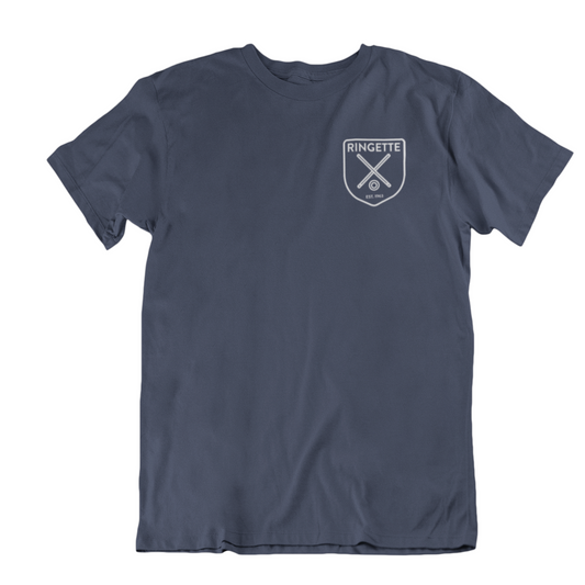 Ringette Crest Tee | White on Navy (ADULT)