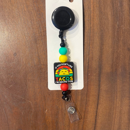 "Tacos" Badge Holder