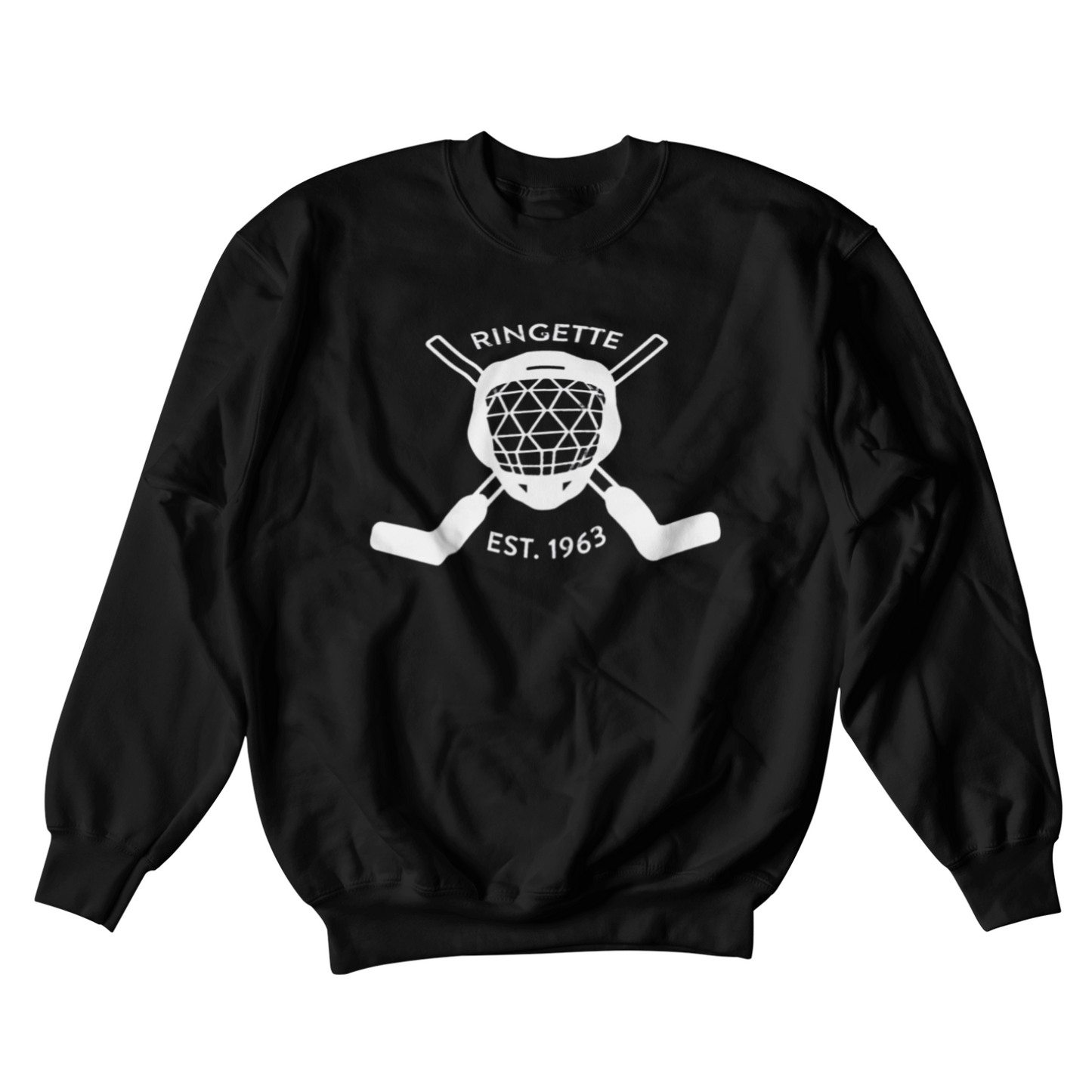 Ringette Goalie Crewneck | White on Black (YOUTH)