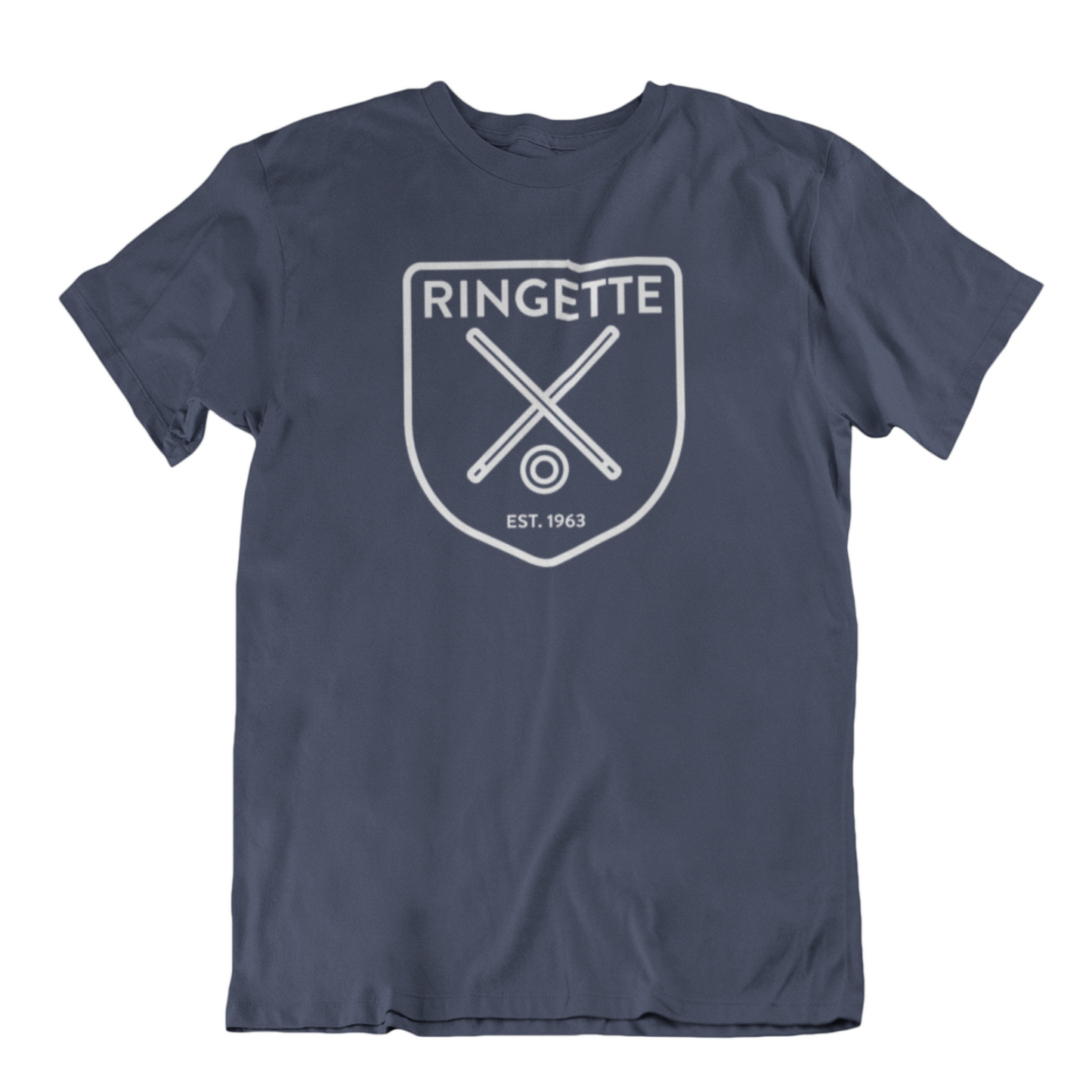 Ringette Crest Tee | White on Navy (ADULT)