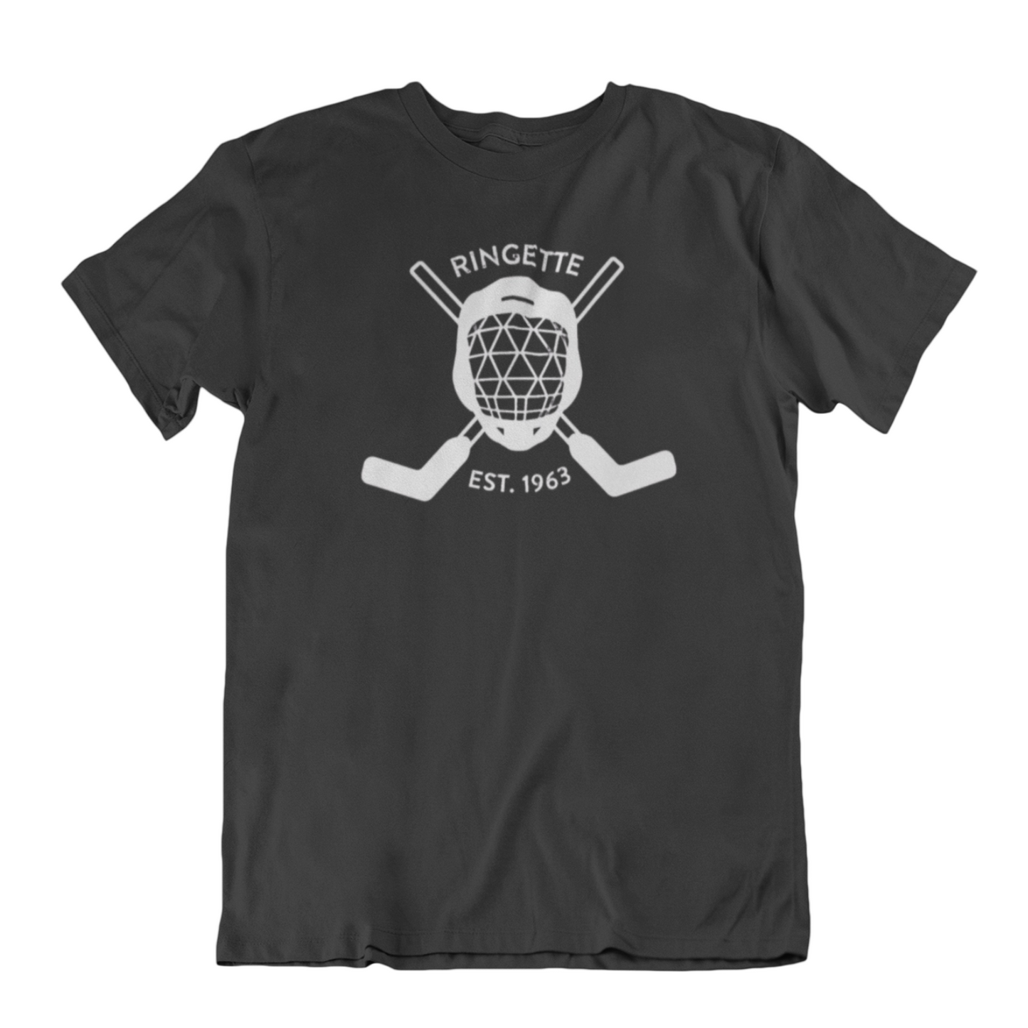 Ringette Goalie Tee | White on Black (ADULT)