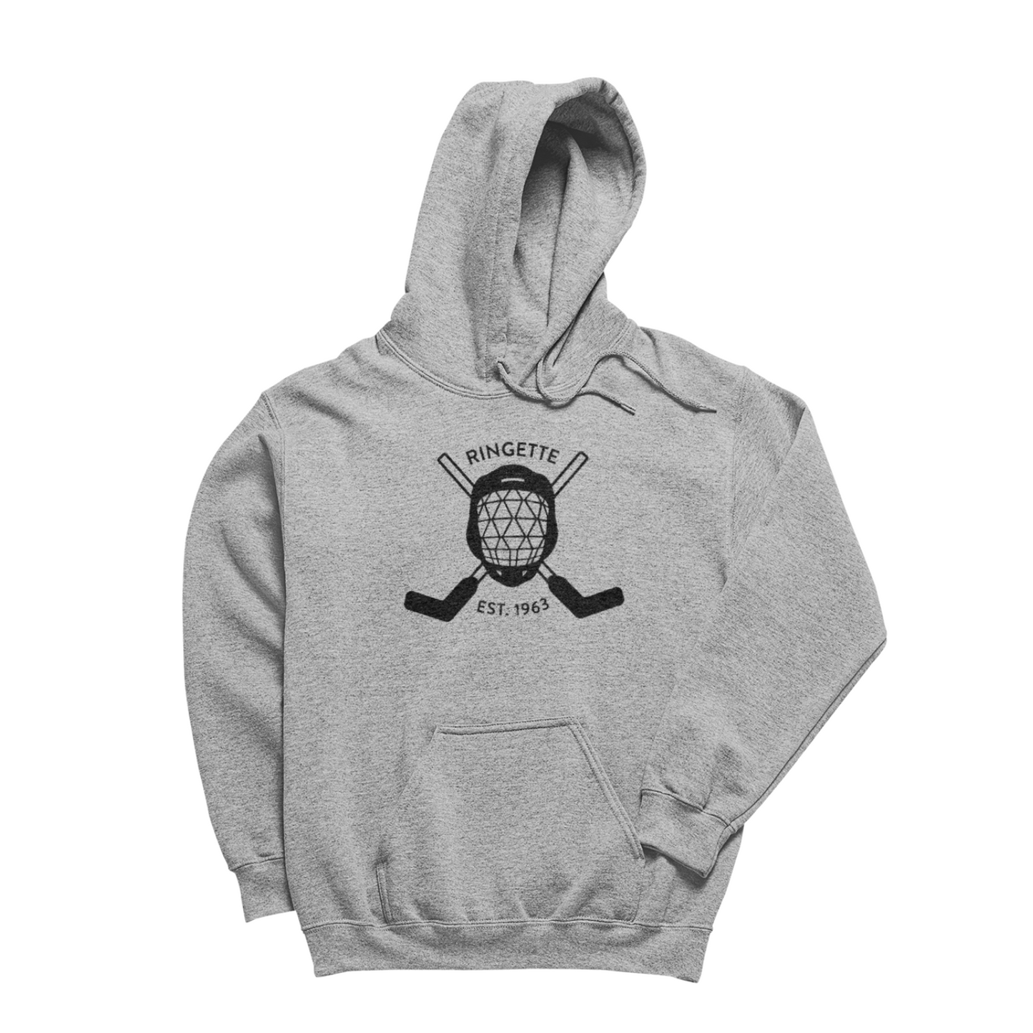 Ringette Goalie Hoodie | Black on Athletic Grey (YOUTH)