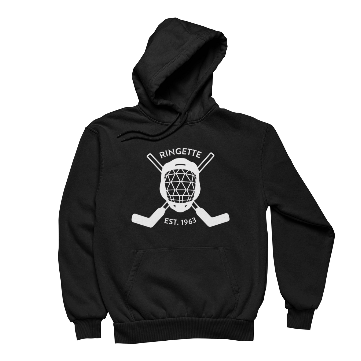 Ringette Goalie Hoodie | White on Black (YOUTH)