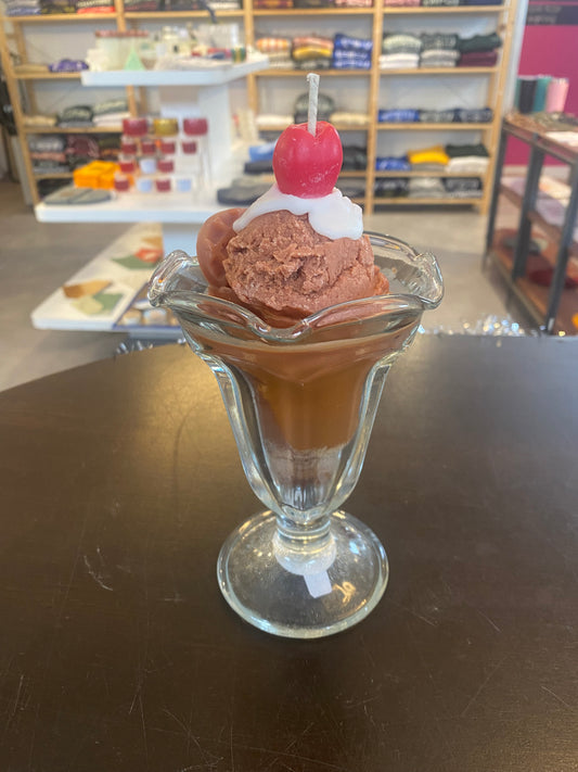 Large Chocolate Ice Cream Candle