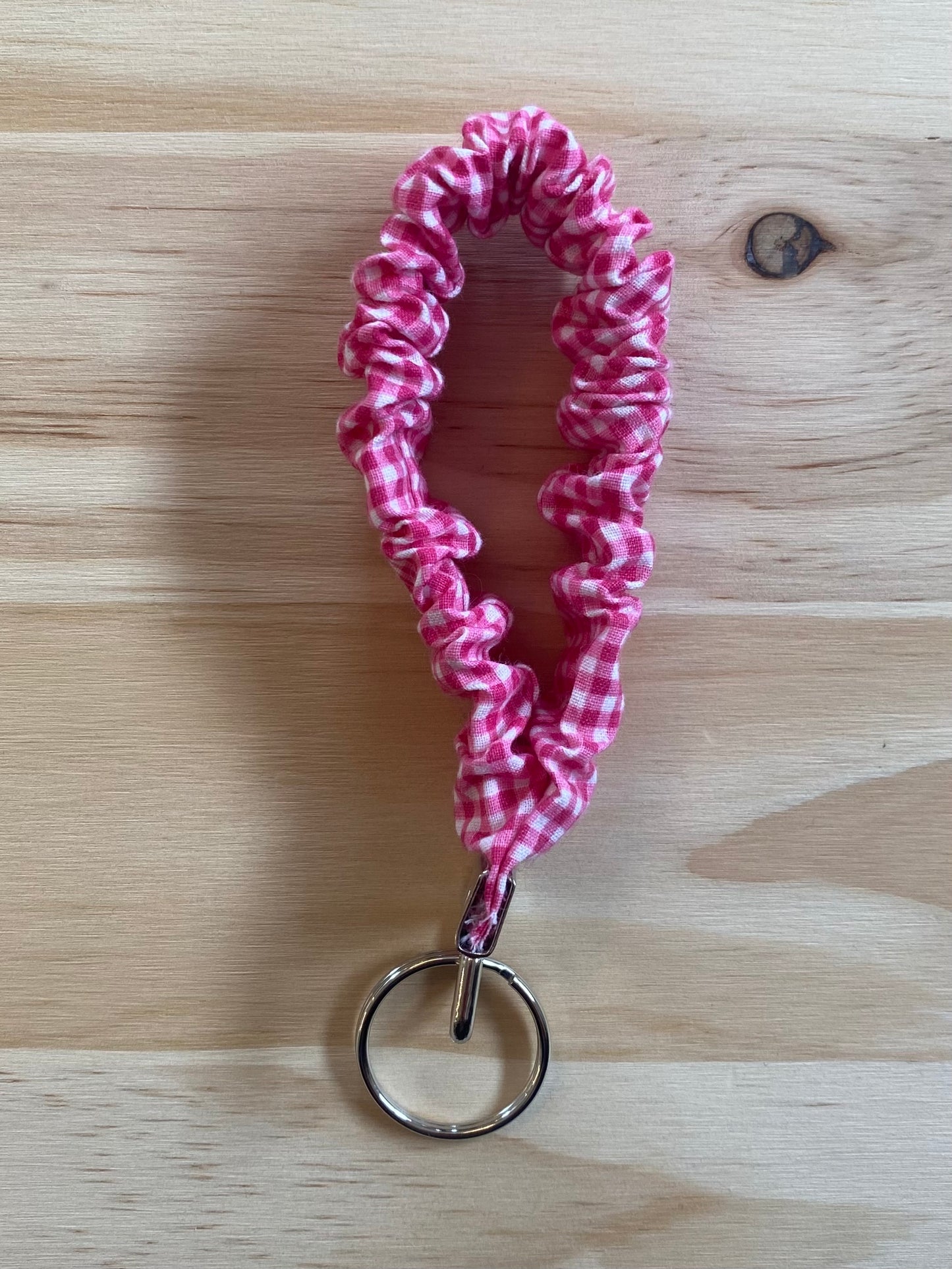 Pink Checkered Wristlet