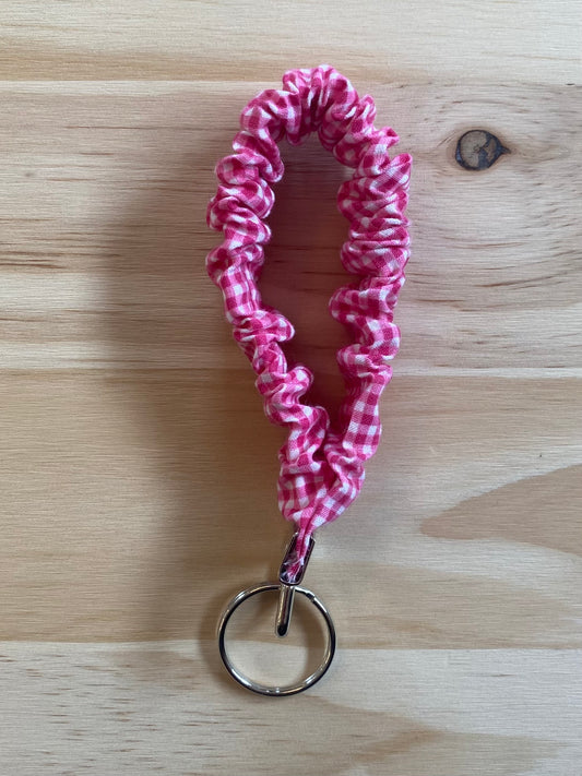 Pink Checkered Wristlet